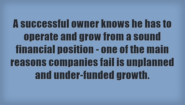 A successful owner knows his financial position